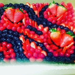 Cake Garnished with Fresh Fruit Design