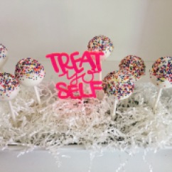 White Chocolate Dipped Cake Pops with Rainbow Sprinkles