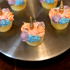 Unicorn Cupcakes with Edible Horns, Ears and Hand Piped Buttercream